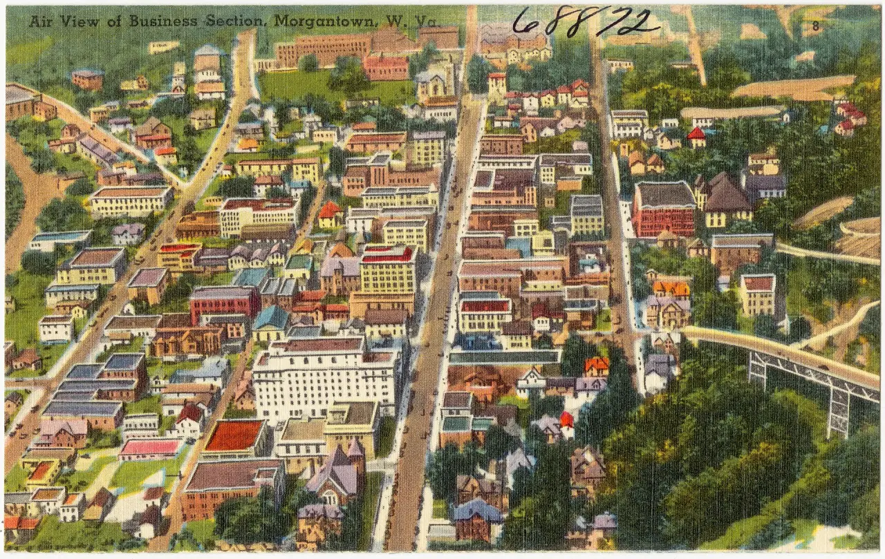 Morgantown, WV location and cityscape